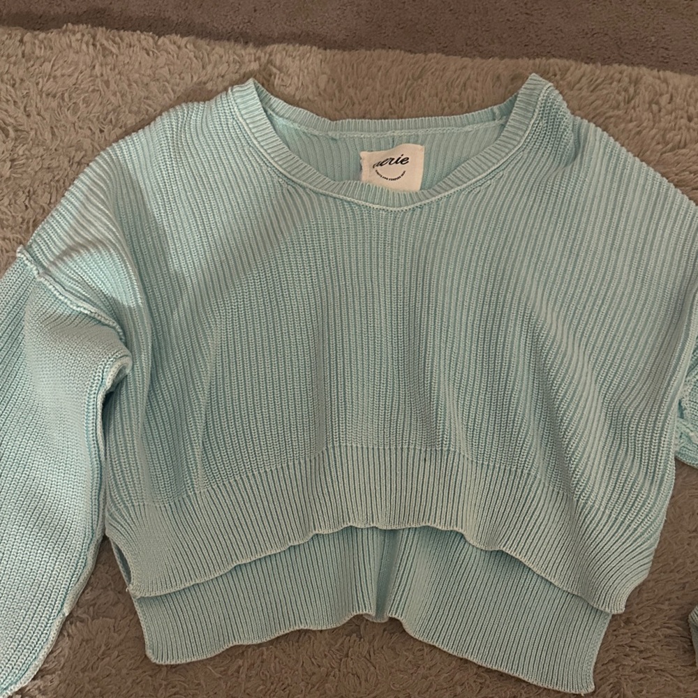 Aerie Soft Blue Knit Top